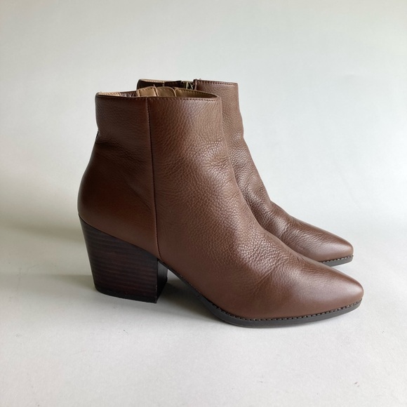 American Rag Brown Genuine Leather Point Toe Ankle Boots size 8.5 - Picture 6 of 15